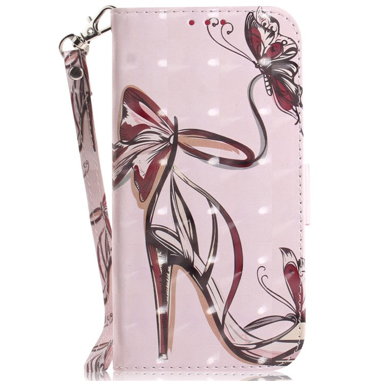 Anti-drop Phone Cover for Honor X40 5G / X9a 5G / Magic5 Lite 5G , Folio Flip Wallet Phone Case with Strap -  Butterfly High Heels