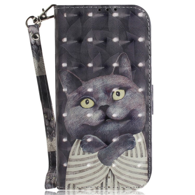 Anti-drop Phone Cover for Honor X40 5G / X9a 5G / Magic5 Lite 5G , Folio Flip Wallet Phone Case with Strap -  Embracing Cat