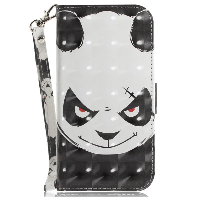 Anti-drop Phone Cover for Honor X40 5G / X9a 5G / Magic5 Lite 5G , Folio Flip Wallet Phone Case with Strap -  Angry Panda