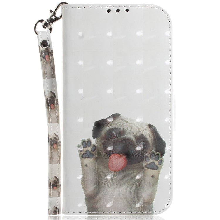 Anti-drop Phone Cover for Honor X40 5G / X9a 5G / Magic5 Lite 5G , Folio Flip Wallet Phone Case with Strap -  Pug