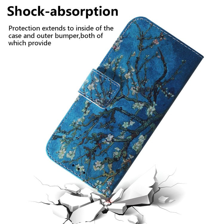 For Honor X40 5G / X9a 5G / Magic5 Lite 5G Pattern Printing Stand Cover Anti-drop PU Leather Wallet Phone Case - Apricot Flowers