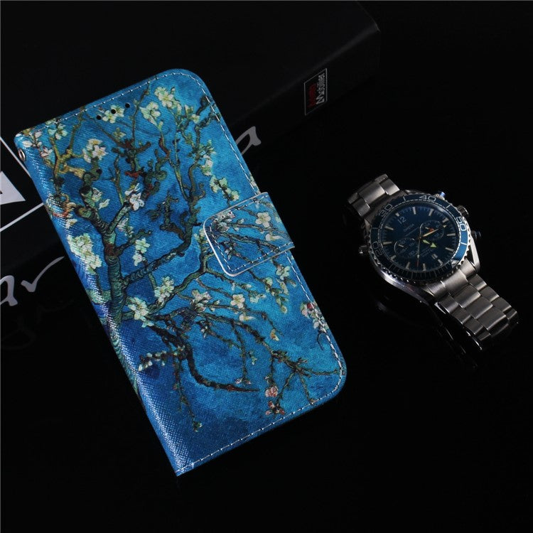For Honor X40 5G / X9a 5G / Magic5 Lite 5G Pattern Printing Stand Cover Anti-drop PU Leather Wallet Phone Case - Apricot Flowers
