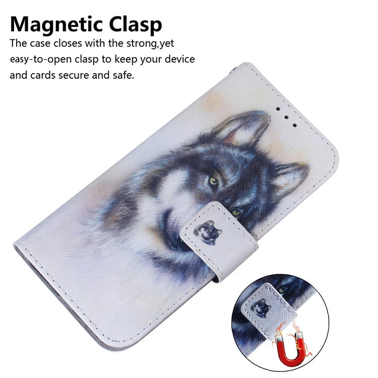For Honor X40 5G / X9a 5G / Magic5 Lite 5G Pattern Printing Stand Cover Anti-drop PU Leather Wallet Phone Case - Wolf