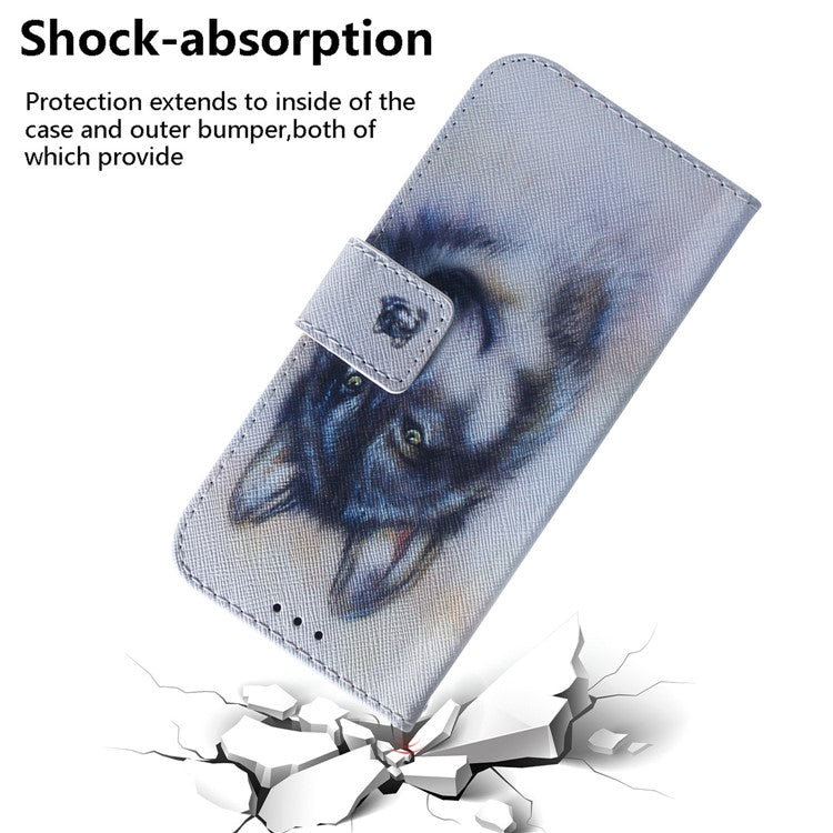 For Honor X40 5G / X9a 5G / Magic5 Lite 5G Pattern Printing Stand Cover Anti-drop PU Leather Wallet Phone Case - Wolf