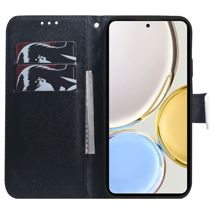 For Honor X40 5G / X9a 5G / Magic5 Lite 5G Pattern Printing Stand Cover Anti-drop PU Leather Wallet Phone Case - Dog and Wolf
