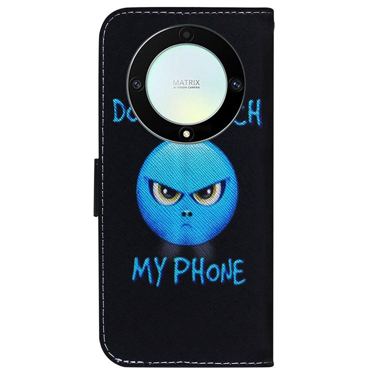 For Honor X40 5G / X9a 5G / Magic5 Lite 5G Pattern Printing Stand Cover Anti-drop PU Leather Wallet Phone Case - Don't Touch My Phone