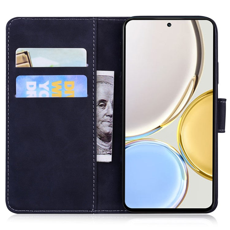 For Honor X40 5G / X9a 5G / Magic5 Lite 5G Butterfly Printing Full Protection Cover Leather Wallet Stand Phone Case - Black