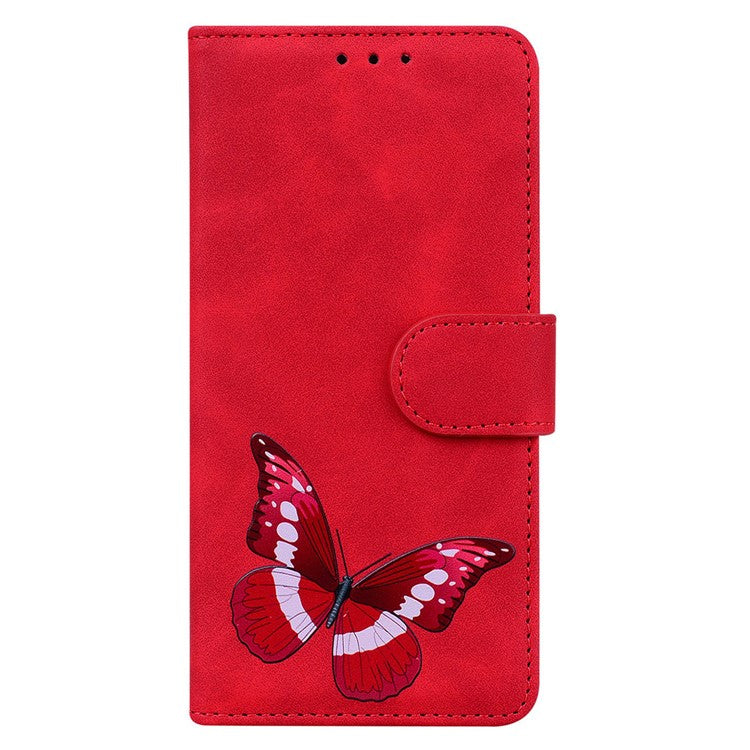 For Honor X40 5G / X9a 5G / Magic5 Lite 5G Butterfly Printing Full Protection Cover Leather Wallet Stand Phone Case - Red