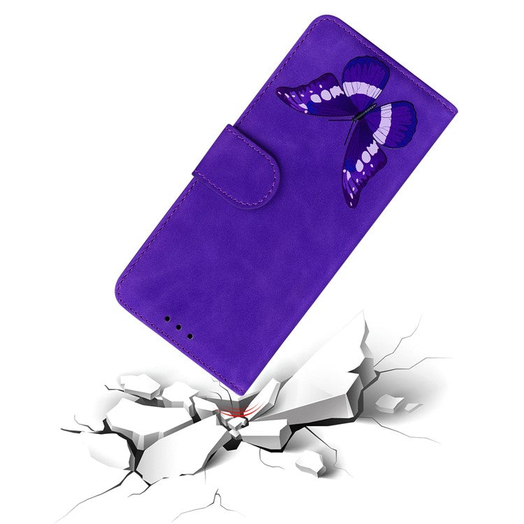 For Honor X40 5G / X9a 5G / Magic5 Lite 5G Butterfly Printing Full Protection Cover Leather Wallet Stand Phone Case - Purple