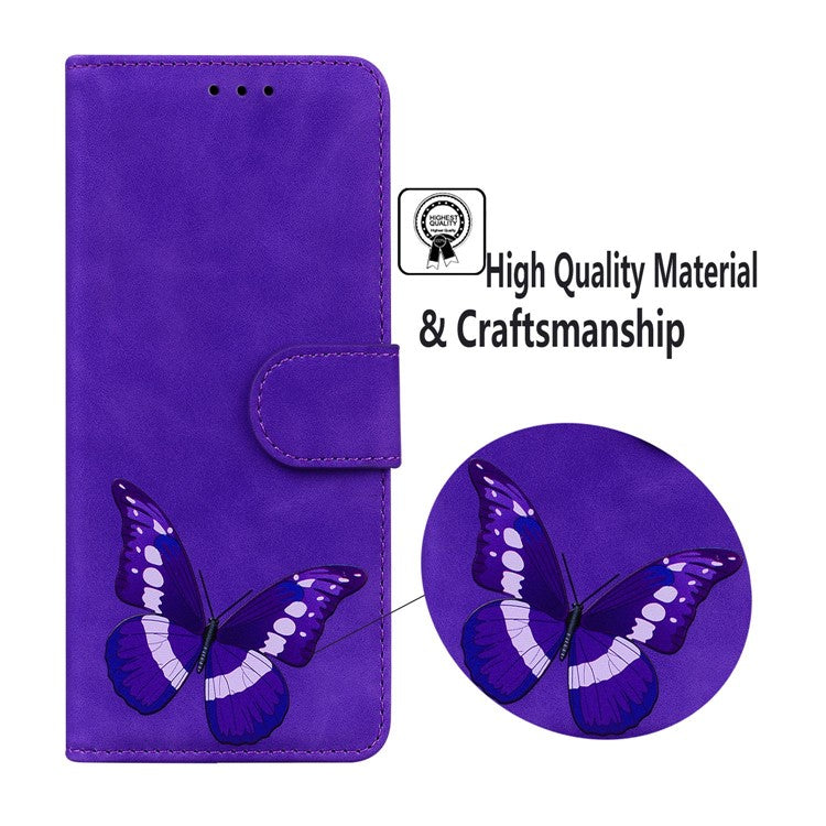 For Honor X40 5G / X9a 5G / Magic5 Lite 5G Butterfly Printing Full Protection Cover Leather Wallet Stand Phone Case - Purple