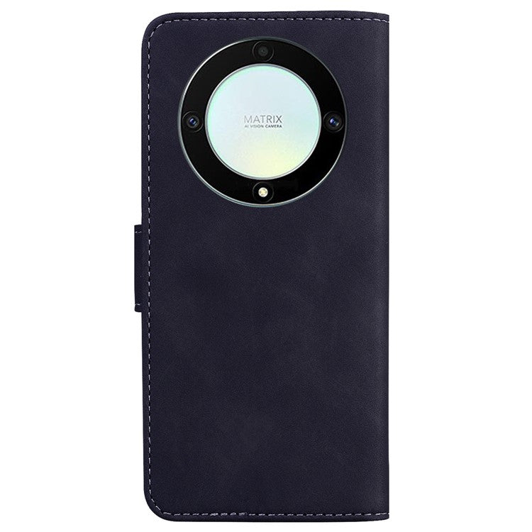 For Honor X40 5G / X9a 5G / Magic5 Lite 5G PU Leather Wallet Cover Solid Color Flip Stand Phone Case - Black
