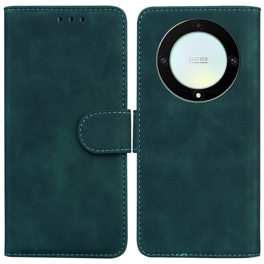For Honor X40 5G / X9a 5G / Magic5 Lite 5G PU Leather Wallet Cover Solid Color Flip Stand Phone Case - Green