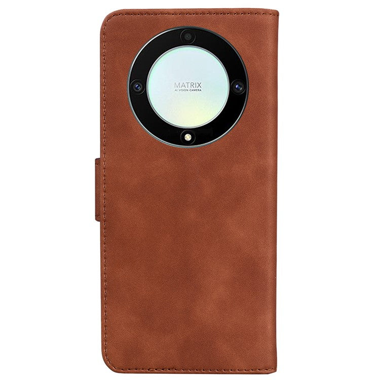 For Honor X40 5G / X9a 5G / Magic5 Lite 5G PU Leather Wallet Cover Solid Color Flip Stand Phone Case - Brown