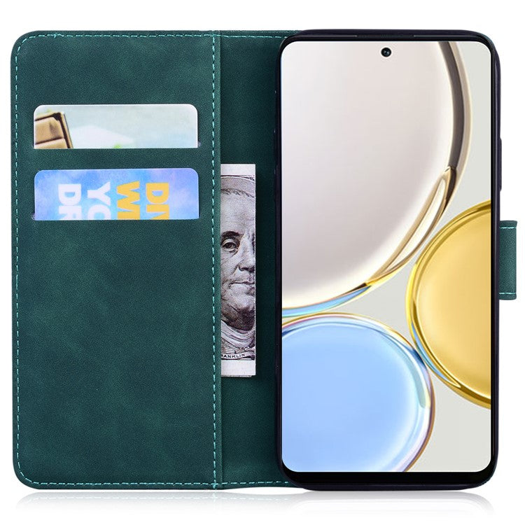 Flip Wallet Case for Honor X40 5G / X9a 5G / Magic5 Lite 5G , PU Leather Tiger Pattern Imprinted Stand Phone Cover - Green