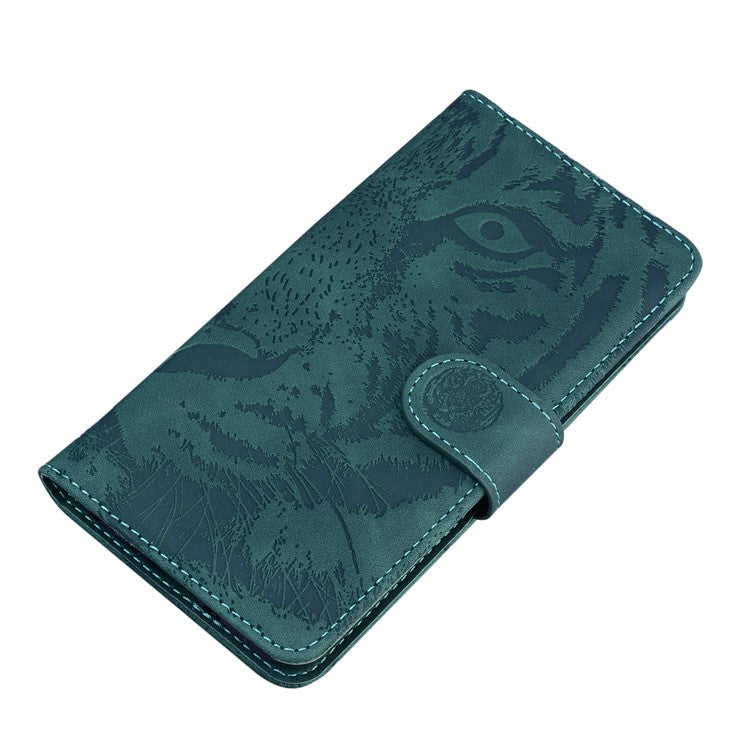 Flip Wallet Case for Honor X40 5G / X9a 5G / Magic5 Lite 5G , PU Leather Tiger Pattern Imprinted Stand Phone Cover - Green