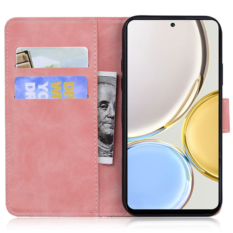 Flip Wallet Case for Honor X40 5G / X9a 5G / Magic5 Lite 5G , PU Leather Tiger Pattern Imprinted Stand Phone Cover - Pink