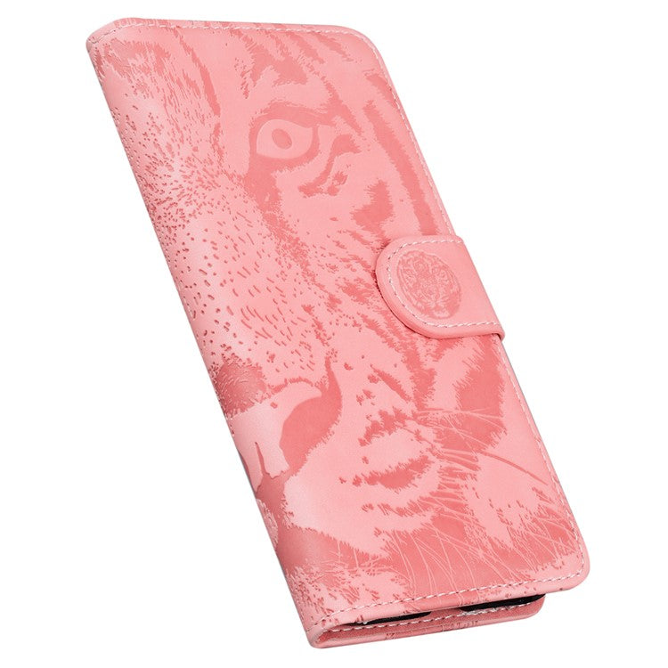 Flip Wallet Case for Honor X40 5G / X9a 5G / Magic5 Lite 5G , PU Leather Tiger Pattern Imprinted Stand Phone Cover - Pink