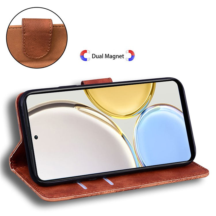 Flip Wallet Case for Honor X40 5G / X9a 5G / Magic5 Lite 5G , PU Leather Tiger Pattern Imprinted Stand Phone Cover - Brown