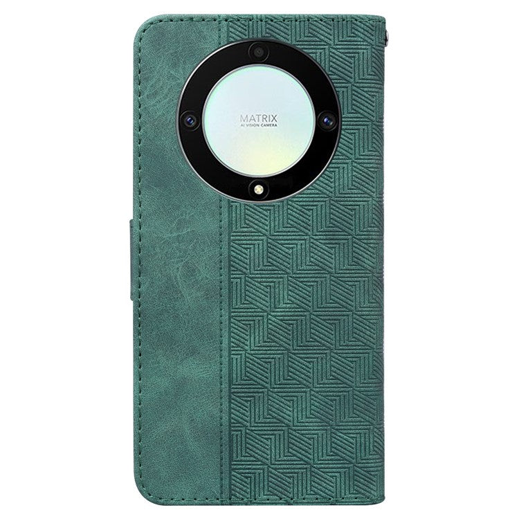 For Honor X40 5G / X9a 5G / Magic5 Lite 5G Anti-drop Phone Case Wallet Flip Leather Imprinted Cell Phone Cover - Green