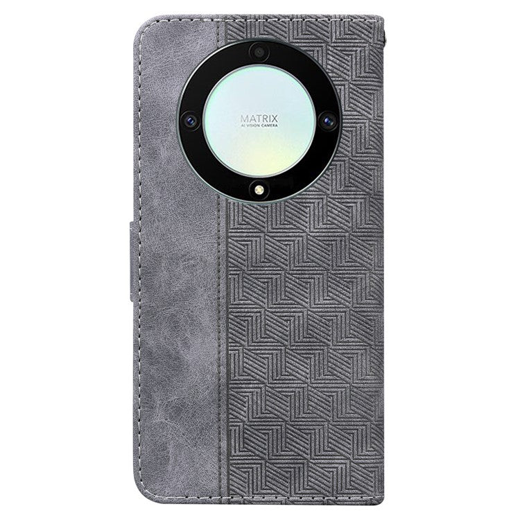 For Honor X40 5G / X9a 5G / Magic5 Lite 5G Anti-drop Phone Case Wallet Flip Leather Imprinted Cell Phone Cover - Grey