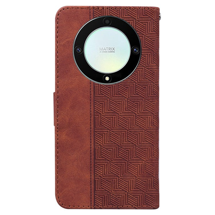 For Honor X40 5G / X9a 5G / Magic5 Lite 5G Anti-drop Phone Case Wallet Flip Leather Imprinted Cell Phone Cover - Brown