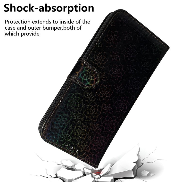 For Honor X40 5G / X9a 5G / Magic5 Lite 5G PU Leather Wallet Cover Dazzling Flower Pattern Flip Stand Phone Case - Black