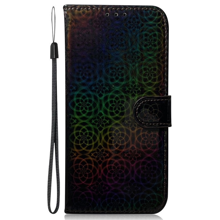 For Honor X40 5G / X9a 5G / Magic5 Lite 5G PU Leather Wallet Cover Dazzling Flower Pattern Flip Stand Phone Case - Black