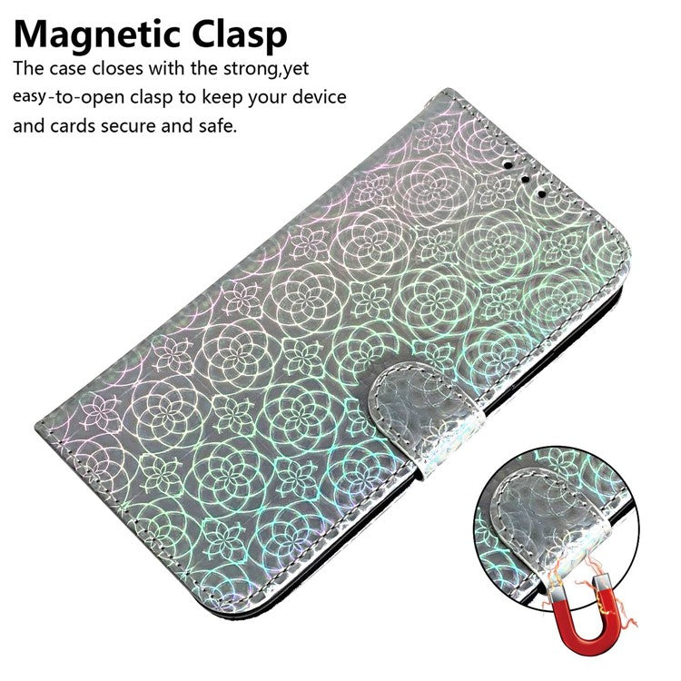 For Honor X40 5G / X9a 5G / Magic5 Lite 5G PU Leather Wallet Cover Dazzling Flower Pattern Flip Stand Phone Case - Grey