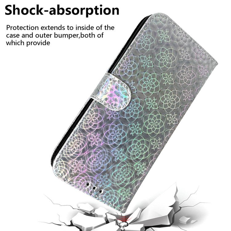 For Honor X40 5G / X9a 5G / Magic5 Lite 5G PU Leather Wallet Cover Dazzling Flower Pattern Flip Stand Phone Case - Grey