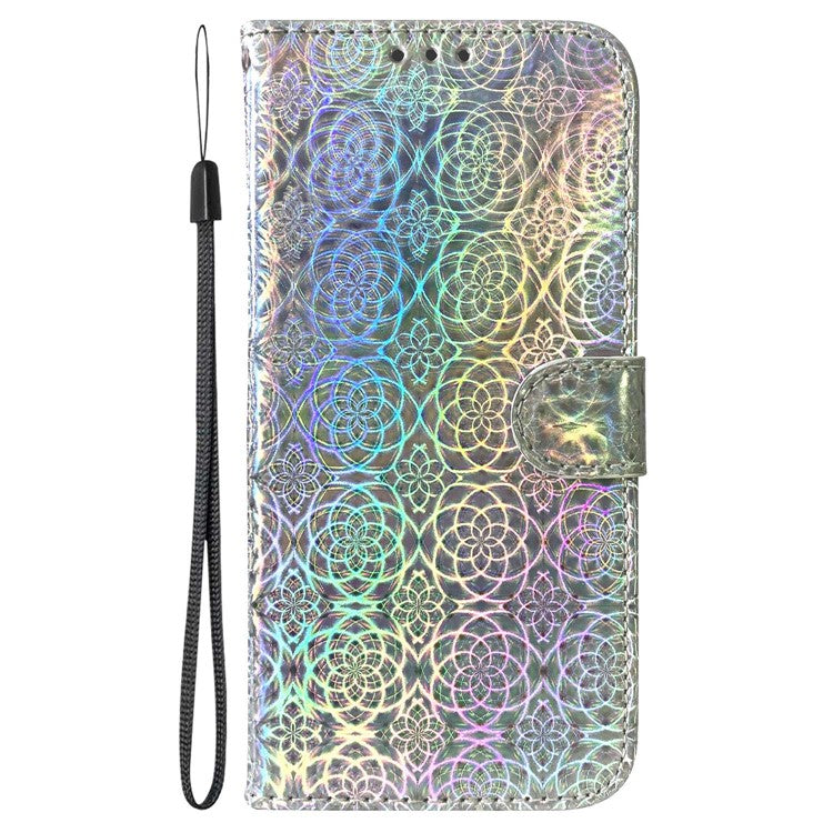 For Honor X40 5G / X9a 5G / Magic5 Lite 5G PU Leather Wallet Cover Dazzling Flower Pattern Flip Stand Phone Case - Grey