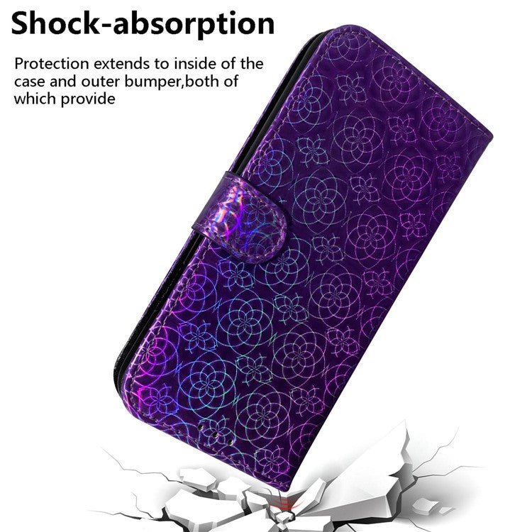 For Honor X40 5G / X9a 5G / Magic5 Lite 5G PU Leather Wallet Cover Dazzling Flower Pattern Flip Stand Phone Case - Purple