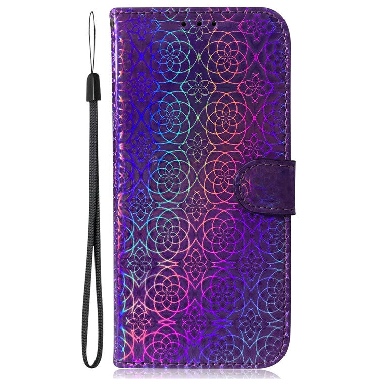For Honor X40 5G / X9a 5G / Magic5 Lite 5G PU Leather Wallet Cover Dazzling Flower Pattern Flip Stand Phone Case - Purple