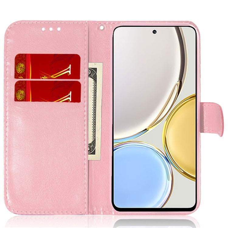For Honor X40 5G / X9a 5G / Magic5 Lite 5G PU Leather Wallet Cover Dazzling Flower Pattern Flip Stand Phone Case - Pink