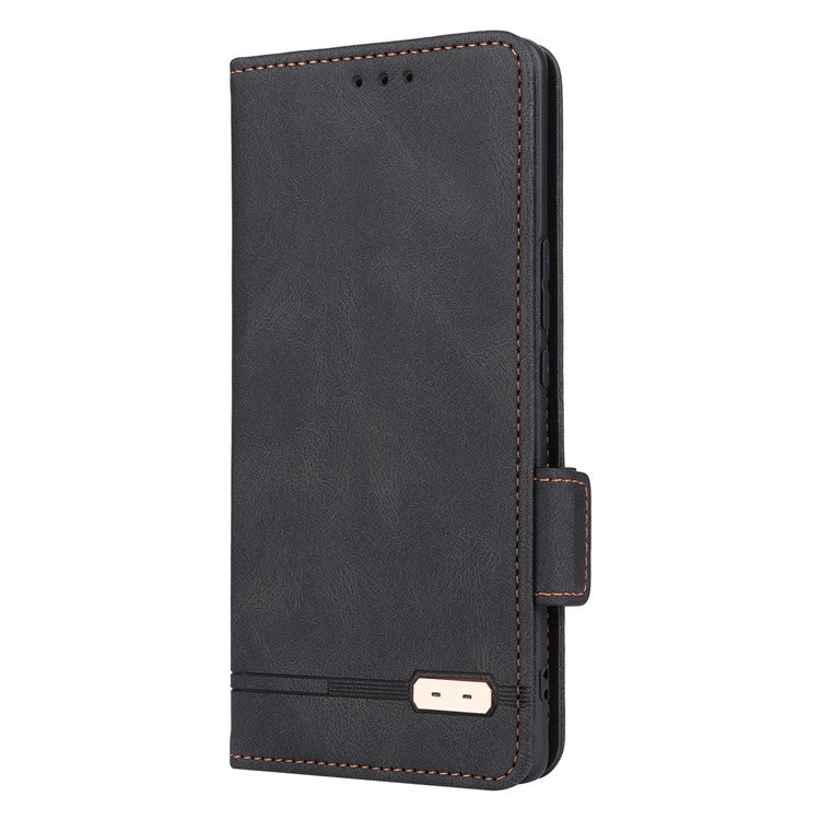 For Honor Magic5 Lite 5G / X9a 5G / X40 5G Phone Case PU Leather Hardware Decor Stand Wallet Phone Cover - Black