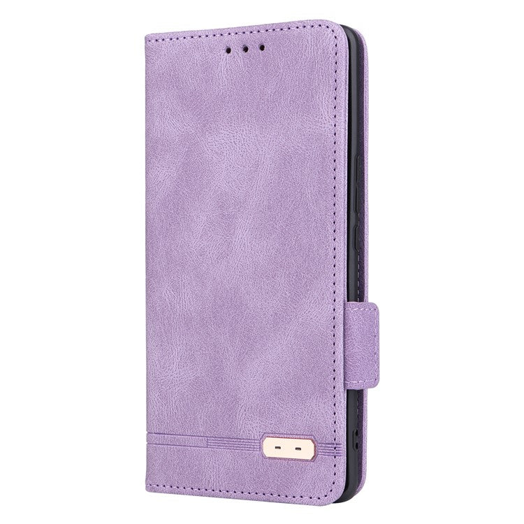 For Honor Magic5 Lite 5G / X9a 5G / X40 5G Phone Case PU Leather Hardware Decor Stand Wallet Phone Cover - Purple