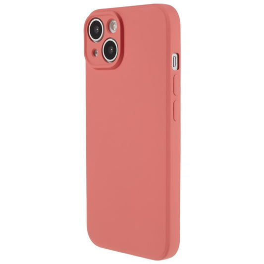 For iPhone 14 Fiber Lining Soft TPU Phone Case Rubberized Texture Protective Cover - Hawthorn Red