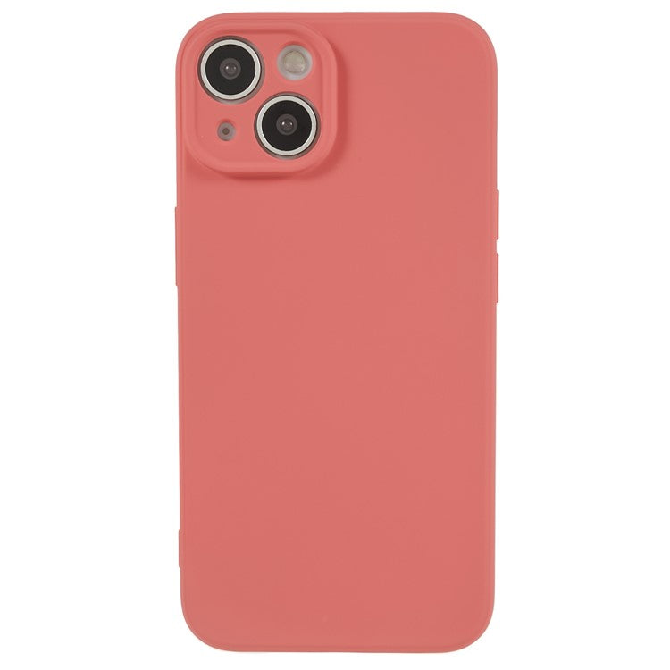For iPhone 14 Fiber Lining Soft TPU Phone Case Rubberized Texture Protective Cover - Hawthorn Red