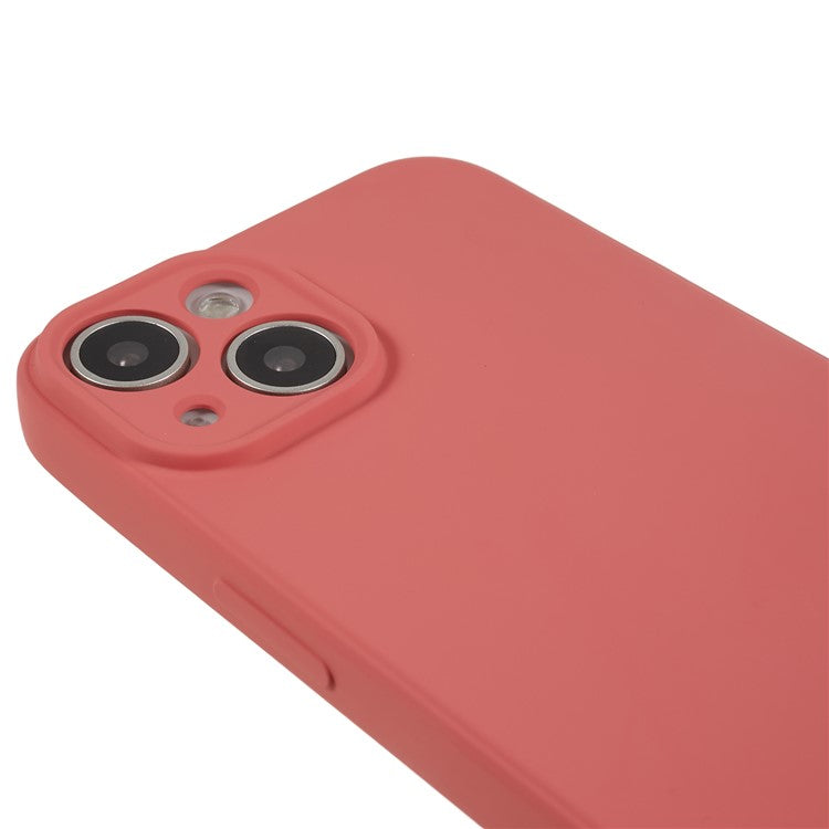 For iPhone 14 Fiber Lining Soft TPU Phone Case Rubberized Texture Protective Cover - Hawthorn Red