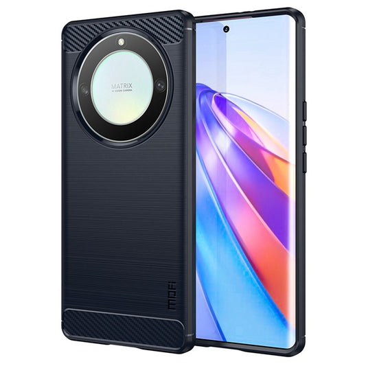 MOFI JK TPU Series-1 For Honor X9a 5G / X40 5G / Magic5 Lite 5G Phone Case Carbon Fiber Brushed Soft TPU Cover - Blue