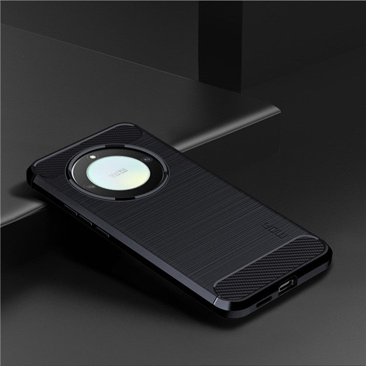 MOFI JK TPU Series-1 For Honor X9a 5G / X40 5G / Magic5 Lite 5G Phone Case Carbon Fiber Brushed Soft TPU Cover - Blue