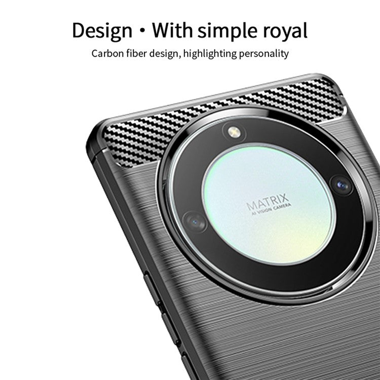 MOFI JK TPU Series-1 For Honor X9a 5G / X40 5G / Magic5 Lite 5G Phone Case Carbon Fiber Brushed Soft TPU Cover - Blue