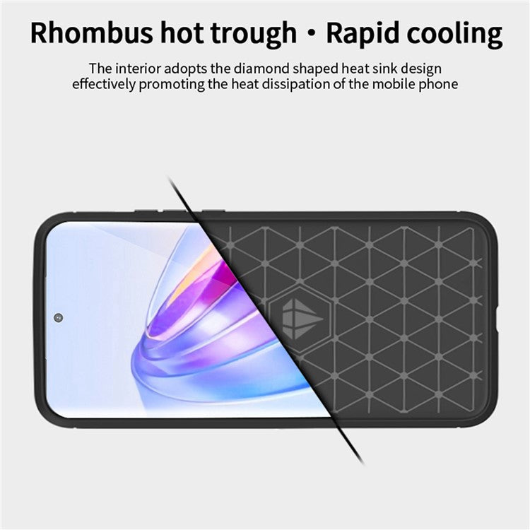MOFI JK TPU Series-1 For Honor X9a 5G / X40 5G / Magic5 Lite 5G Phone Case Carbon Fiber Brushed Soft TPU Cover - Blue