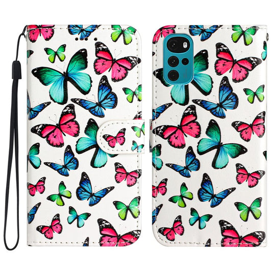 PU Leather Flip Cover for Motorola Moto G22 Shockproof Case Pattern Printing Wallet Phone Cover - Color Butterfly