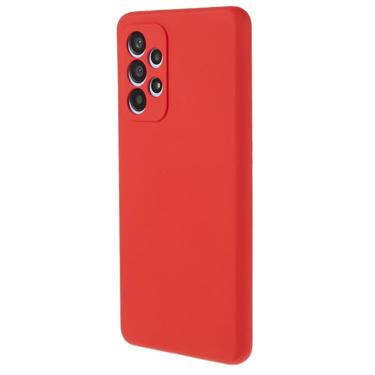 For Samsung Galaxy A13 4G Fiber Lining TPU Phone Case Rubberized Surface Shockproof Phone Cover - Red