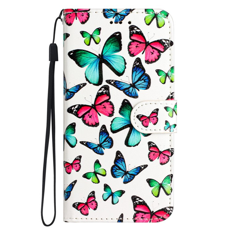 Wallet Phone Case for Motorola Moto E32 4G PU Leather Folio Flip Cover Pattern Printing Phone Case - Color Butterfly