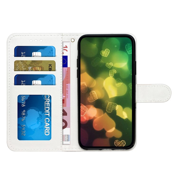 Wallet Phone Case for Motorola Moto E32 4G PU Leather Folio Flip Cover Pattern Printing Phone Case - Magnolia