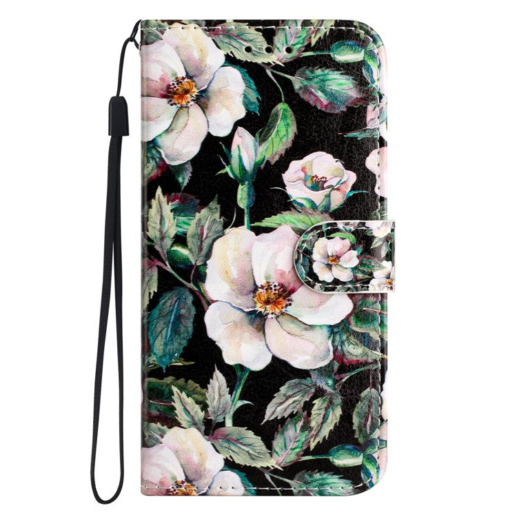 Wallet Phone Case for Motorola Moto E32 4G PU Leather Folio Flip Cover Pattern Printing Phone Case - Magnolia