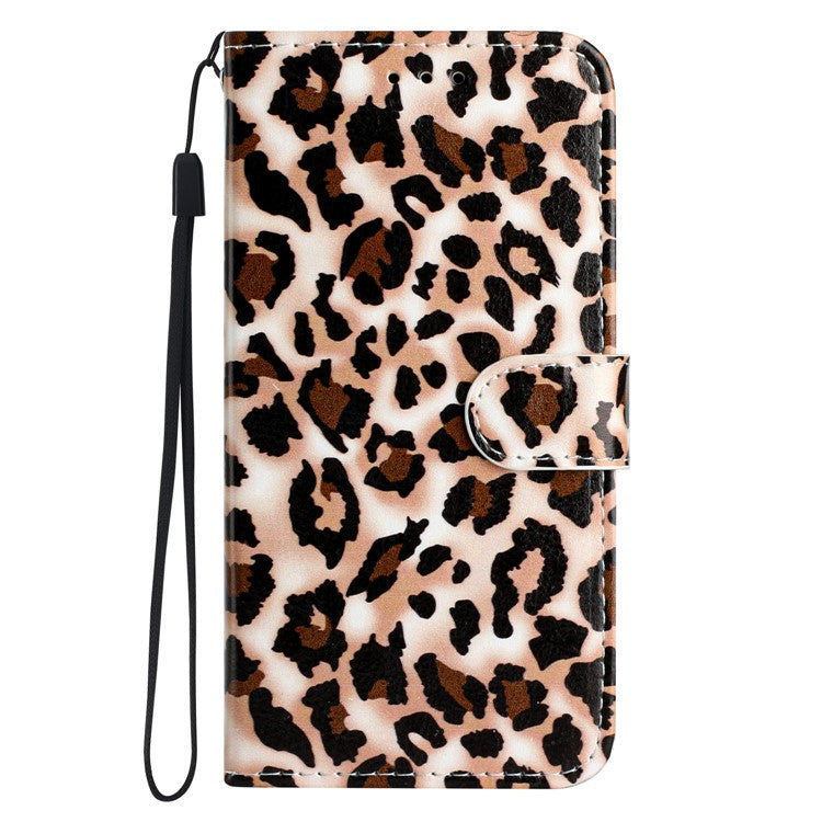 Wallet Phone Case for Motorola Moto E32 4G PU Leather Folio Flip Cover Pattern Printing Phone Case - Leopard Print