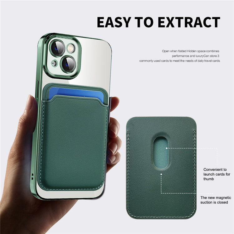 For iPhone 14 Anti-Drop Magnetic Back Cover TPU + PC Phone Case with Card Bag - Sapphire