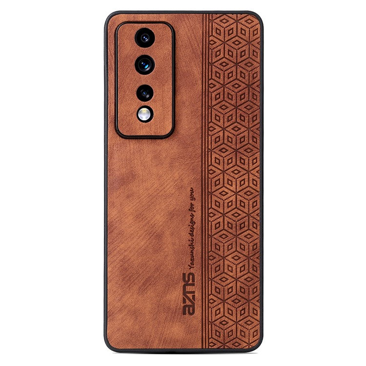 AZNS For Honor 80 GT 5G Imprinted Cell Phone Case PU Leather Coated TPU Back Cover - Brown